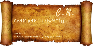 Czégé Mihály névjegykártya
